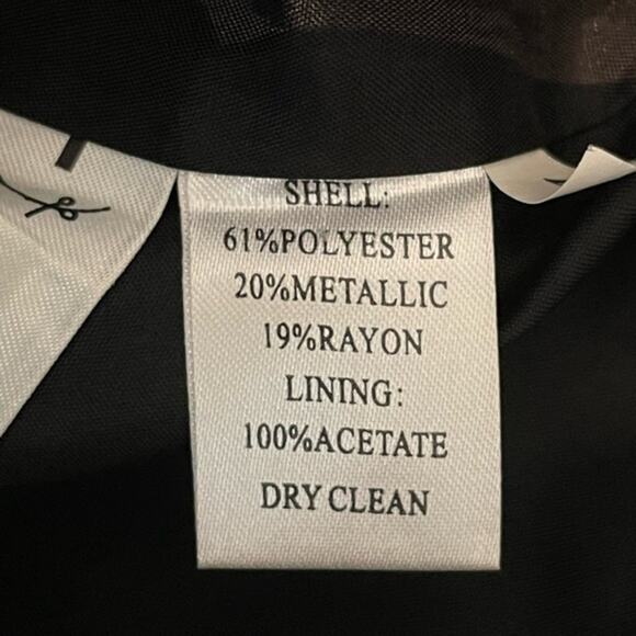 LOFT Metallic Black Gold Party Event Disco Y2K Pencil Skirt NWOT Size 2P - Picture 9 of 11